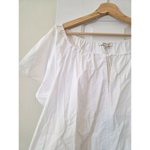 Madewell Poplin Flutter-Sleeve Pintuck Mini Dress M NWT $98 - Picture 3 of 10